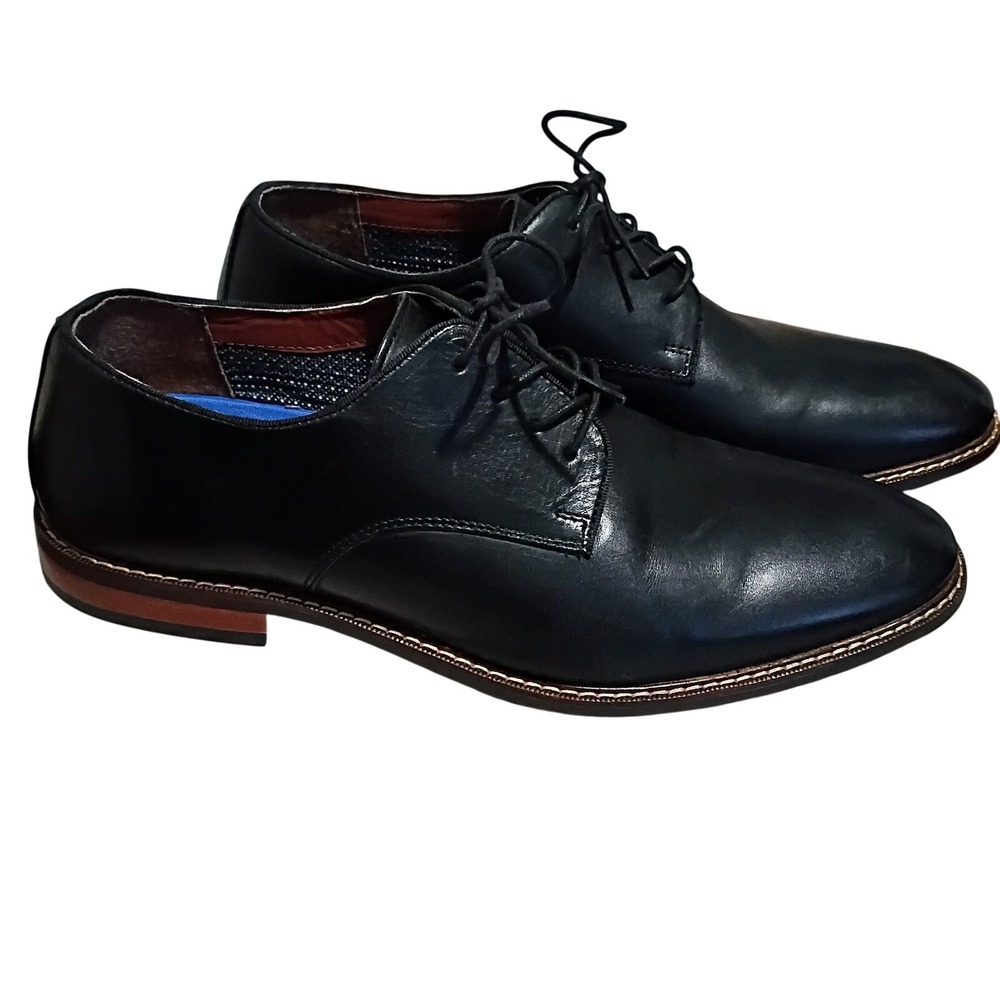 Vince Camuto Lyre Derby Dress Shoes Mens 13 Black Leather Oxford Business